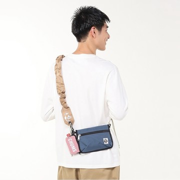 CHUMS Wearable Sling Shoulder Bag Sweat Nylon 男女 肩背包 灰粉/Indigo CH603880R137