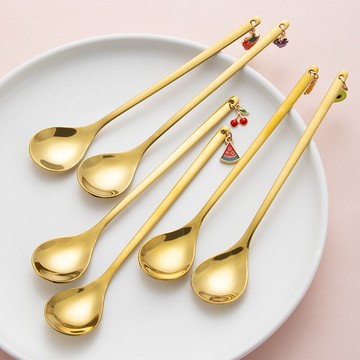 墨色長柄小勺子可愛咖啡攪拌勺網紅創意精致杯勺甜品勺好看的勺子