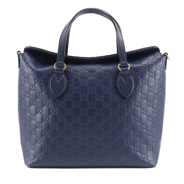 【日本直送】GUCCI 經典 GG 手提包 428226 壓紋皮革 藍色 男女同款【二手品】