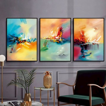 霓虹炫彩　色彩系列　裝飾掛畫　台灣製造 - A款－金框-40*60cm