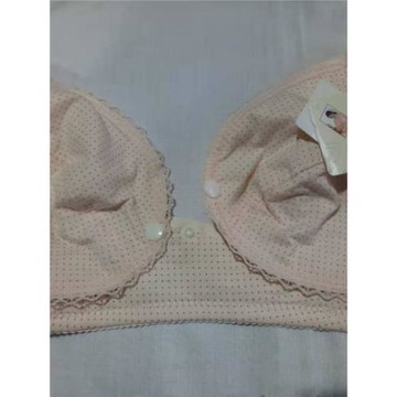 薄款前扣固定雙肩帶哺乳文胸寶媽無鋼圈純棉布內衣 C杯三排扣胸罩