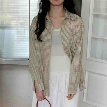 正韓襯衫 格紋長袖襯衫ORM1004-創翊韓都