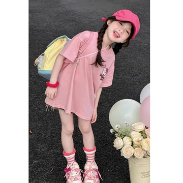 Mimo⭐可愛兒童短袖夏女童卡通純棉T寶寶小童洋氣半袖T恤