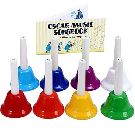 MINIARTIS Hand Bells for Kids Notes Diatonic Colorful Metal Handbells Set Music Songbook ＆ Carry Case Included Great Holiday Birthday Gift fo