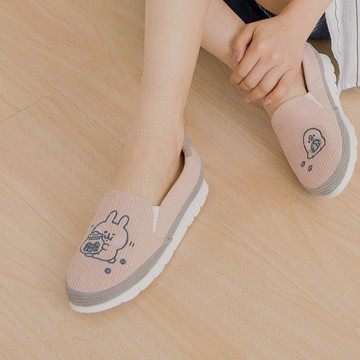 Paidalx卡娜赫拉的小動物手麴糖不彎腰平底休閒鞋樂福鞋懶人鞋-粉
