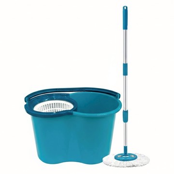 家簡塵除 新手壓式旋轉拖組 獨特布條纖維 終結水痕 強力清潔 不濕手  1組