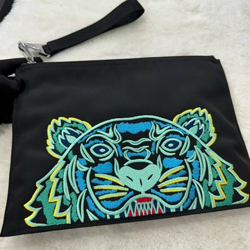 【高田三賢｜全新】現貨 KENZO 手拿包 老虎 經典款 刺繡 帆布｜Little Bee 小蜜蜂精品