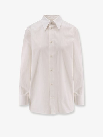 Certified cotton shirt with Cassandre embroidery - SAINT LAURENT - gender_Woman