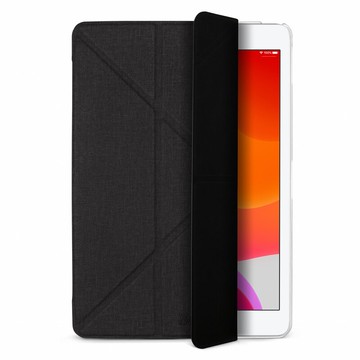 【整新品】Power Support/JTL iPad 10.2吋 Amos 相機快取多角度折疊布紋皮套-石墨黑