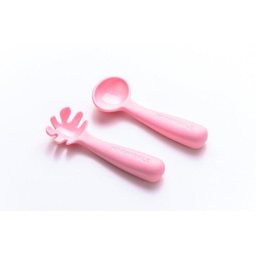 FARANDOLE 法紅荳 嬰幼兒聰明學習餐具組 符合FDA規範食品級安全PP(Polypropylene)  小麵撈 + 小湯匙  粉色  1組