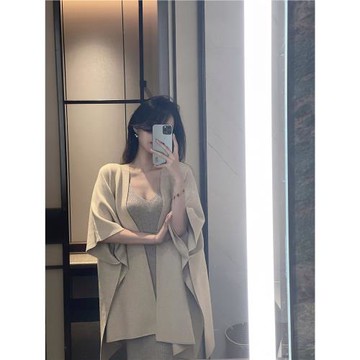 mmm collection 優雅溫柔氣質姐姐外搭披肩斗篷女法式針織衫外套