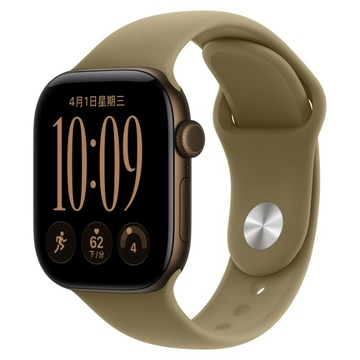 【預購】Apple Watch Series 12  GPS 46mm 深古銅色鋁金屬錶殼配橄欖色錶帶-M/L(MJEU4T