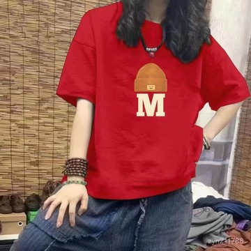 100%純棉 短袖女 夏季上衣 大碼女裝 女裝 短袖T恤女 短袖上衣 大碼上衣 韓版上衣 寬鬆上衣 圓領上衣 大尺碼短袖