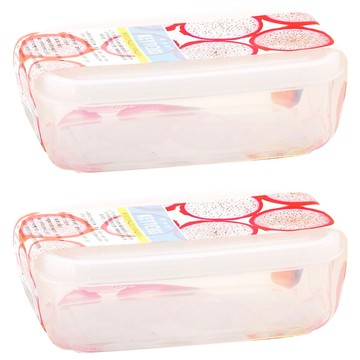 KEYTOSS 詰朵斯 無添加 微波密封保鮮盒 可當便當盒使用 可堆疊節省空間  590ml  2個