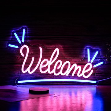 【日本代購】霓虹燈-Welcome 42.5 x 25 cm