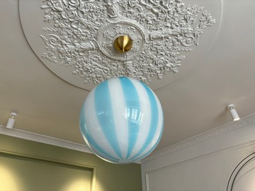 手工吹製玻璃球形吊燈 D40 公分（15.7 吋），玻璃球形吸頂燈