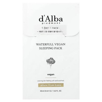 d'Alba, 全水全素食睡眠幫助包，12 包，每包 0.13 液量盎司（4 毫升）