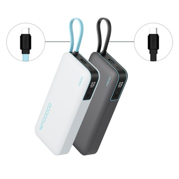 CUKTECH 酷態科 自帶線行動電源 20000mAh-55W PB200N CCC認證 廠商直送