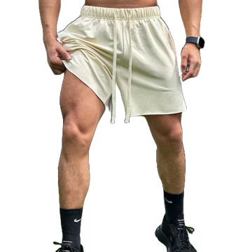 運動短褲 男式夏季運動休閒跑步鍛鍊彈力寬鬆毛邊短褲工廠直銷