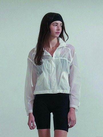 See-through wind jumper - White