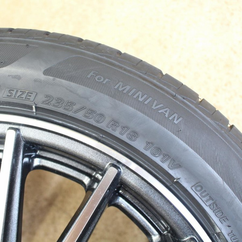 タイヤ4本 《 ブリヂストン 》 エコピア NH100RV [ 235/50R18 101V ]8/7.5分山★ ミニバン用 ヴェルファイア アルファード n18