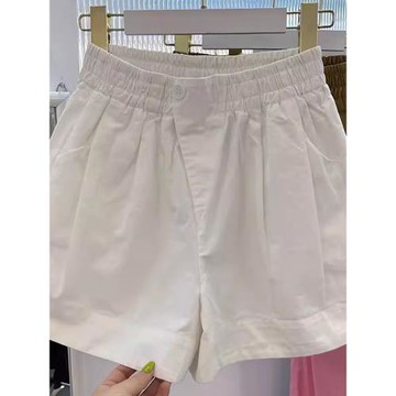 白色短褲女夏薄款小個子寬松顯瘦闊腿褲高腰a字休閑百搭五分熱褲