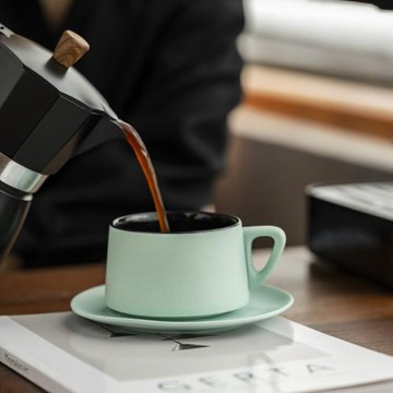 客器咖啡杯碟套裝陶瓷精致水杯子輕奢高級感馬克杯家用牛奶拿鐵杯