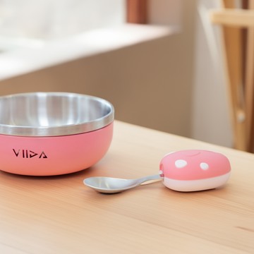 VIIDA - [官方直營] Soufflé 抗菌不鏽鋼學習湯匙-甜心粉
