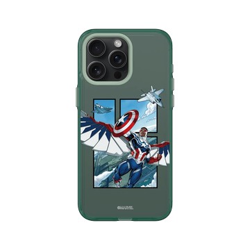 iPhone 15 Pro Max Clear 憂墨綠 - 迪士尼-漫威 Marvel - 漫威系列 - 美國隊長 – 盾牌圖案
