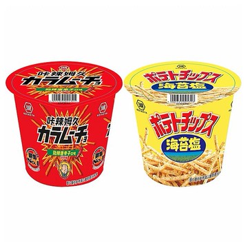 湖池屋~洋芋條(65g／杯裝) 咔辣姆久-勁辣唐辛子口味／海苔塩口味 款式可選