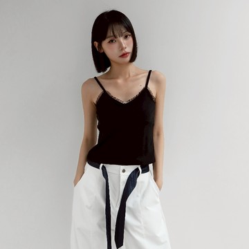 【Aa.chic】簡約V領蕾絲細肩背心(四色).女裝/細肩/V領/舒適/夏天/百搭【C202893】