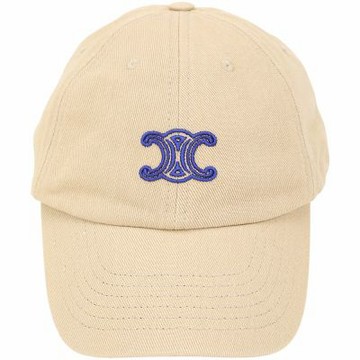 CELINE 賽琳 VIVIENNE 凱旋門簍空刺繡棉質棒球帽(卡其色)