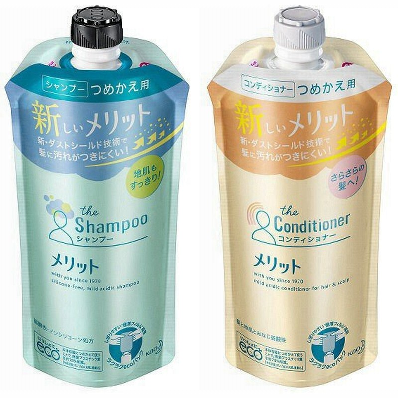 メリット シャンプー コンディショナー 詰め替えセット 340ml 花王 通販 Lineポイント最大0 5 Get Lineショッピング