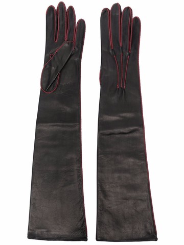 Manokhi - stitch-detail leather gloves - women - Leather - 8 - Black