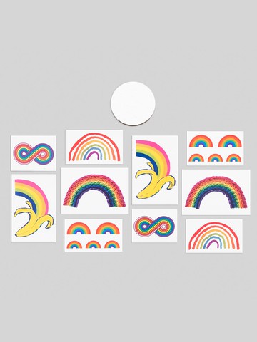Tiny Rainbow Tin Tattoo Sticker Teen Case