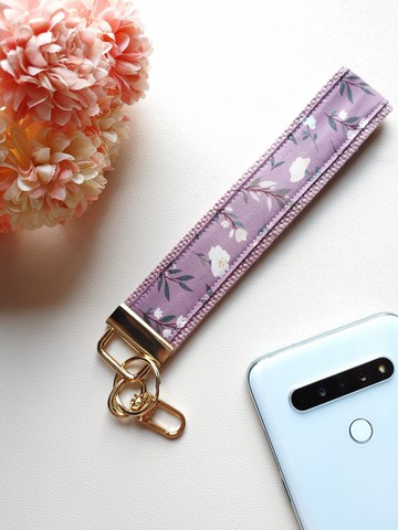 手機掛繩/鑰匙圈/腕繩/掛繩/掛帶(紫苑花影)