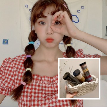 台灣現貨速發🎉 20條罐裝髮圈 髮飾 桶裝瓶裝  無縫 毛巾圈 加粗 高彈發圈 簡約皮套髮圈 CU1