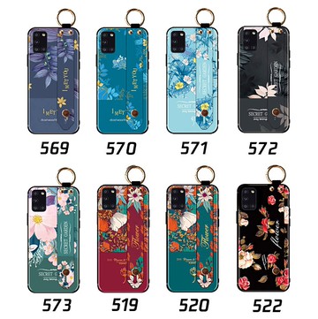 三星 A31 A51 A71 手機殼 花語腕帶 全包防摔 保護套 磨砂浮雕超薄防滑軟殼 保護殼 腕帶防摔