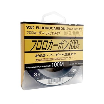YGK FLUOROCARBON 釣魚線 100% 碳纖 3號 100M  透明色  1個