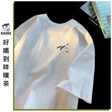 美式潮流短T男 潮牌街頭短袖 趣味圖案短袖 Oversize落肩款 寬鬆男生上衣 潮男必備 印花短T 潮流寬版設計