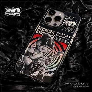 搖滾男孩亮面雙層設計適用蘋果15iphone15promax14pro手機殼防摔13簡約藝術個性新款小眾