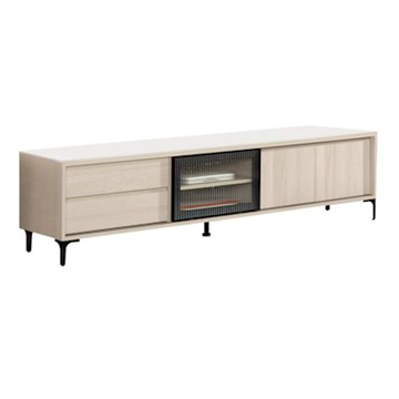 文創集 亨利格6.7尺鋁門岩板電視櫃-200x41x51cm免組