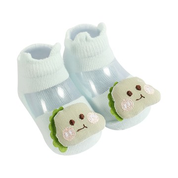 JoyNa - 2雙入-春夏薄棉透膚寶寶襪 立體公仔襪子-恐龍+隨機1雙