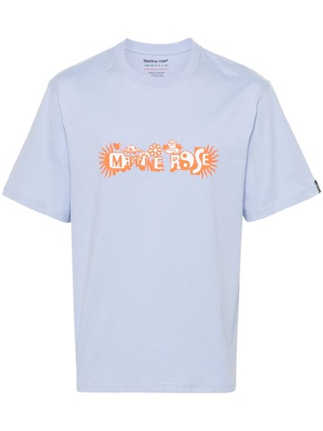 Martine Rose - logo-print cotton T-shirt - men - Cotton - XL - Blue