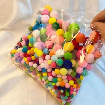 💥臺灣有貨💥免運💥大中小高彈毛絨球彩色毛毛球幼兒園兒童手工DIY飾品配件材料限時