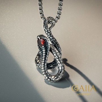 S925純銀吊墜。眼鏡蛇 | SH