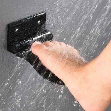 黑色太空鋁腳蹬器浴室防滑墊淋浴洗澡衛生間廁所衛浴墊子家用墻蹬