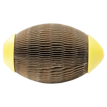 EEToys 璦寶 耐磨耐抓瓦楞紙貓玩具  貓抓橢圓球 黃色  1個