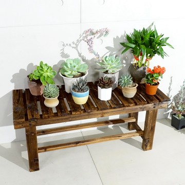 寬有樹全實木花架 長凳 戶外景觀架 室內穿鞋椅 TT-12