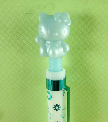 【震撼精品百貨】Hello Kitty 凱蒂貓~KITTY造型自動鉛筆-藍白筆桿-KITTY坐姿造型
